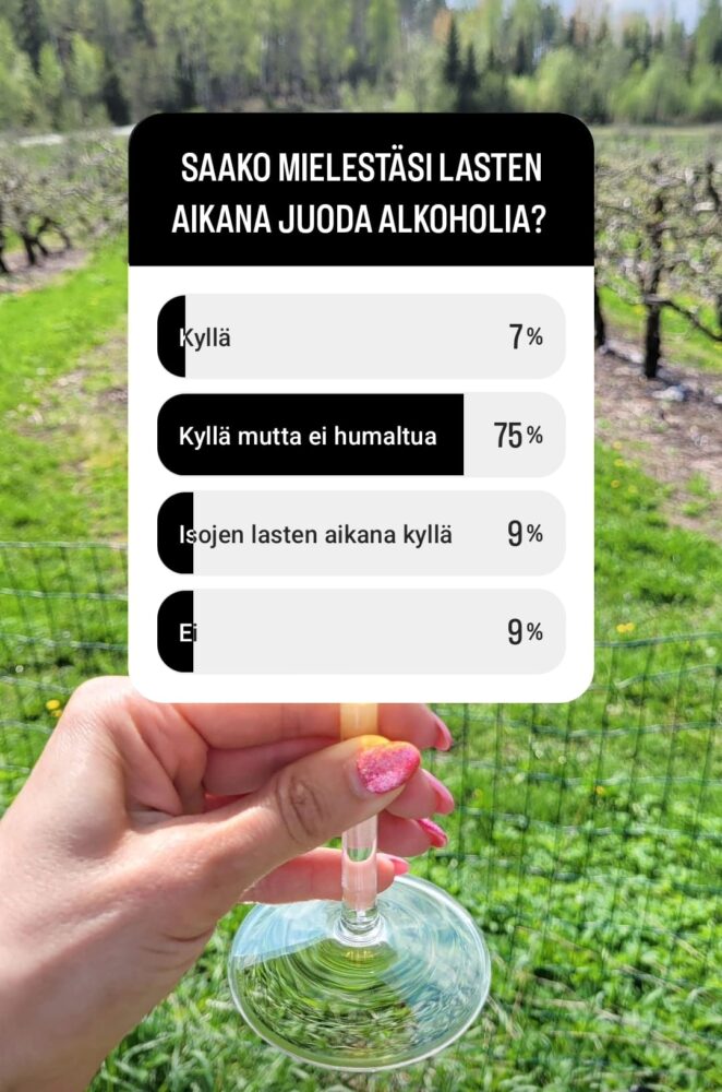 saako lasten aikana juoda alkoholia kysely äideille